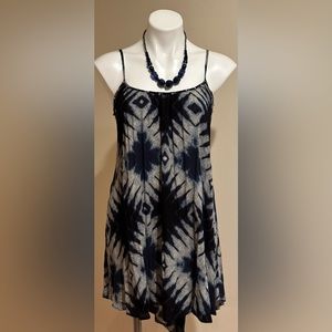 Amuse Society. blue,Black,Cream Silver Beads Summer Dress Size M Lightly…